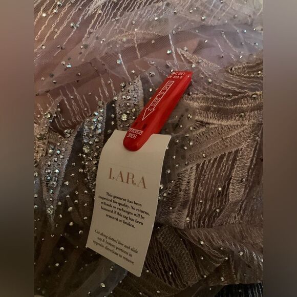 LARA High Neck Sheer Long Sleeve Embellished Gown - Picture 12 of 12